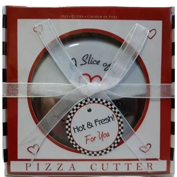 NEW Kate Aspen A Slice of Love Pizza Cutter in Gift Box - Picture 1 of 6